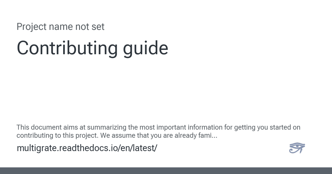 Contributing guide — multigrate